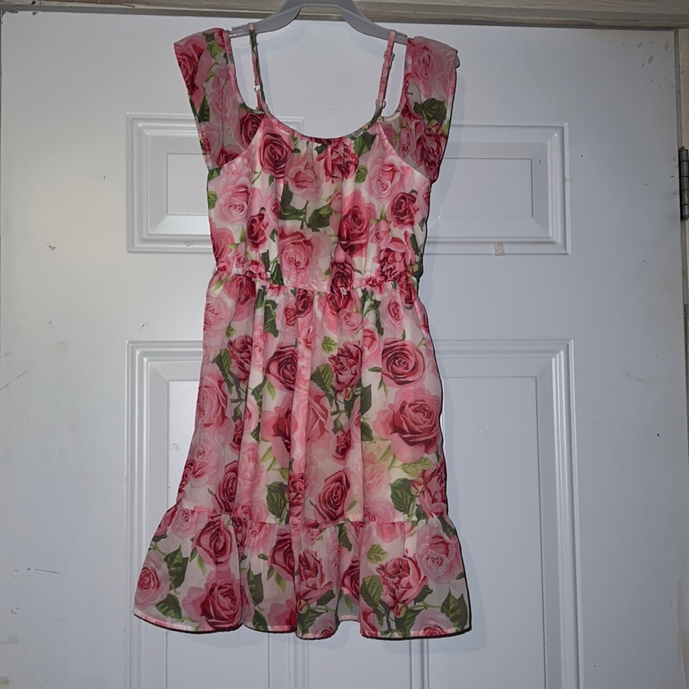 Childrens Place Pink Floral dress size 7/8